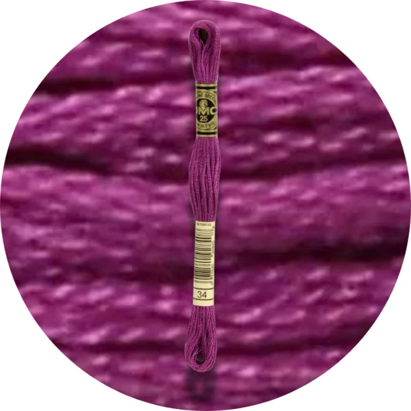 DMC Mouliné Spécial 25 Broderigarn, Ensfarvet, Blå/Lilla nuancer